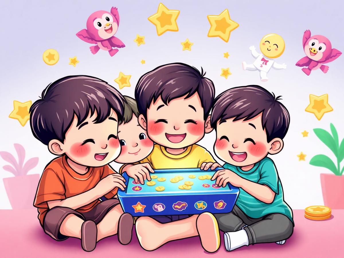 Anak-anak main permainan pendidikan